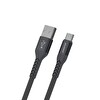 Polosmart PBS419 1.2M 2.4A Hızlı Şarj - Veri Aktarım Ultra Dayanıklı Gri Type-C Şarj Kablosu