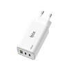 Bix BX3P66G 65W GaN 2 Type-C PD 3.0 Ve USB-A QC Üç Portlu Hızlı Şarj Adaptörü Laptop Telefon Uyumlu Beyaz