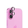 Bix iPhone 16 - 16 Plus Uyumlu Safir 3D Kamera Camı 9H Lens Kapağı Koruyucu - Pembe