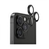 Bix iPhone 16 Pro - 16 Pro Max Uyumlu Safir 3D Kamera Camı 9H Lens Kapağı Koruyucu - Siyah Titanyum