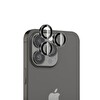 Bix iPhone 15 Pro / 15 Pro Max Lens Koruyucu Kamera Lensi 9H Gerçek Cam Crystal AR+AF Siyah Titanyum
