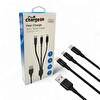Chargeon CH-55 USB to Lightning - Type-C - Micro USB Hızlı Şarj Kablosu 1.2 M