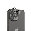 Bix iPhone 14 Pro - 14 Pro Max Uyumlu Safir 3D Camı 9H Premium Kamera Lens Koruyucu - Uzay Siyahı