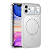 Başkenttekno iPhone 11 Uyumlu iPhone 17 Görünümlü Kablosuz Şarj Özellikli Kamera Korumalı Telefon Kılıfı - Gümüş