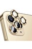 Teknoparkta iPhone 11 Pro Max Uyumlu Kamera Koruyucu Lens Mercek Metal Çerçeveli 3lü Set Gold Altın