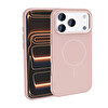 Zore iPhone 17 Pro Max M-Safe Şarj Özellikli Metal Kamera Çerçeveli Edi Silikon Kılıf - Rose Altın