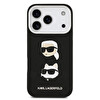 Karl Lagerfeld iPhone 17 Pro Max Kılıf Karl Lagerfeld Orjinal Lisanslı Metal Logolu K&C Heads Pin Kapak Siyah 