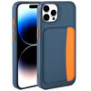 Başkenttekno iPhone 15 Pro Max Uyumlu Kartlıklı Süni Deri X-Kart Cüzdan Silikon Kapak