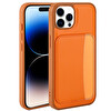 Başkenttekno iPhone 15 Pro Max Uyumlu Kartlıklı Süni Deri X-Kart Cüzdan Silikon Kapak