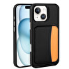 Başkenttekno iPhone 14 Uyumlu Kartlıklı Süni Deri X-Kart Cüzdan Silikon Kapak