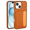 Başkenttekno iPhone 14 Uyumlu Kartlıklı Süni Deri X-Kart Cüzdan Silikon Kapak