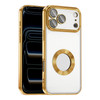 Başkenttekno iPhone 17 Pro Max Kılıf Logo Gösteren Parlak Kenarlı Kamera Lens Korumalı Şeffaf Omega Silikon Kapak