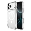 Başkenttekno iPhone 17 Pro Max Uyumlu Kablosuz Şarj Özellikli Darbe Emici T-Max M-safe Kapak Şeffaf
