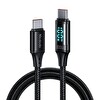 Mcdodo CA-1100 100W Type-C To Type-C Dijital Ekran Sarj Kablosu 1.2 M Siyah