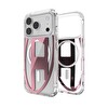 Diesel iPhone 17 Pro Uyumlu Magsafe Destekli Oval D Metalik Kılıf - Pembe