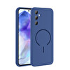 Başkenttekno Samsung Galaxy A57 Meta Lansman Magsafe Kamera Korumalı içi Kadife Silikon Kılıf Lacivert
