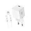 Bix BX1P32G GaN 30W iPhone - Android Uyumlu USB-C PD Hızlı Şarj Cihazı ve 1.2 Metre 3A Type-C Kablo Beyaz