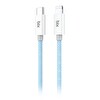 Bix T3CL Type-C to Lightning iPhone 27W Örgülü Hızlı Şarj ve Data Kablosu 1 M Mavi