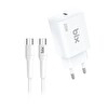 Bix BXPD22C 20W Type-C PD 3.0 Akım Korumalı Hızlı Şarj Adaptörü ve 5A Type-C Şarj Kablosu 1 Metre
