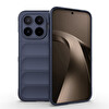 Başkenttekno Xiaomi 17T Esnek TPU Oyuklu Arka Yüzey Tasarımlı Etnik Silikon Kılıf Lacivert