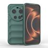 Başkenttekno Xiaomi 17 Ultra Esnek TPU Oyuklu Arka Yüzey Tasarımlı Etnik Silikon Kılıf Koyu Yeşil