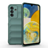 Başkenttekno Samsung Galaxy A56 Esnek TPU Oyuklu Arka Yüzey Tasarımlı Etnik Silikon Kılıf Koyu Yeşil