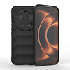 Başkenttekno Xiaomi 17 Ultra Esnek TPU Oyuklu Arka Yüzey Tasarımlı Etnik Silikon Kılıf Siyah