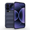 Başkenttekno Xiaomi 17 Pro Max Esnek TPU Oyuklu Arka Yüzey Tasarımlı Etnik Silikon Kılıf Lacivert