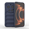 Başkenttekno Xiaomi 17 Ultra Esnek TPU Oyuklu Arka Yüzey Tasarımlı Etnik Silikon Kılıf Lacivert