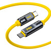 Aohi The Future Adonis USB 4.2 Type-C to Type-C LED Ekranlı 1 M PD 3.1 120 Gbps 240W 8K Süper Hızlı Sarı Şarj Data Kablosu