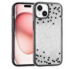 Başkenttekno iPhone 15 Kılıf Airbag Tasarımlı Damla Taşlı Şeffaf Pera Silikon Kapak Siyah 