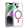 Başkenttekno iPhone 13 Kılıf Premium M-Safe Şarj Özellikli Şeffaf Kenari Taşli Simli Tera Silikon Kapak Mürdüm 