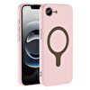 Başkenttekno iPhone 17 Pro Kılıf M-Safe Şarj Özellikli Kamera Korumali Premium Soft Aris Silikon Kapak Açık Pembe