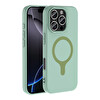 Başkenttekno iPhone 16 Pro Max Kılıf M-Safe Şarj Özellikli Kamera Korumali Premium Soft Aris Silikon Kapak Turkuaz 