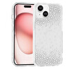 Başkenttekno iPhone 15 Kılıf Airbag Tasarımlı Damla Taşlı Şeffaf Pera Silikon Kapak Şeffaf