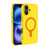 Başkenttekno iPhone 16 Kılıf M-Safe Şarj Özellikli Kamera Korumali Premium Soft Aris Silikon Kapak Sarı 