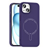 Başkenttekno iPhone 15 Kılıf M-Safe Şarj Özellikli Kamera Korumalı Premium Elio Sert PC Kapak