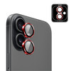 IPG iPhone 17 için Pro Lens Kamera Lens Koruyucu Alüminyum CD Çerçeveli Kırılmaz Cam Kırmızı
