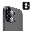 IPG iPhone 17 için Pro Lens Kamera Lens Koruyucu Alüminyum CD Çerçeveli Kırılmaz Cam Mor