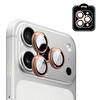 IPG iPhone 17 Pro - iPhone 17 Pro Max için Pro Lens Kamera Lens Koruyucu Alüminyum CD Çerçeveli Kırılmaz Cam Turuncu