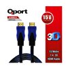 Qport HDMI to HDMI 15 Metre Altın Uçlu Kablo (Q-HDMI15)