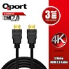 Qport Q-HDMI32 Altın Uçlu 3 Metre 4K 2.0 HDMI Kablo