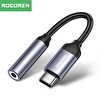 Rocoren DAC Çipli Type-C to 3.5 MM Jack Aux Ses Dönüştürücü Çevirici Kablo Adaptör