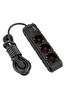 UFO Siyah 1.5 M 3'lü Anahtar Akım Korumalı Grup Priz