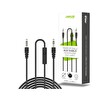 Jopus Mikrofonlu AUX Ses Kablosu 3.5 MM 1M - Siyah