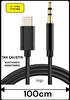 Teknoparkta iPhone 17 - 17 Pro - 17 Pro Max Uyumlu Type-C Tak Çalıştır Örgü Hasır Dac Çipli AUX Ses Kablosu