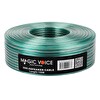 MagicVoice MV-29557 Kalın 2x0.50 MM Şeffaf Yeşil Çizgili 100 Metre Hoparlör Kablosu