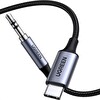 Ugreen 20192 CM450 DAC Çipli Hi-Fi Stereo Ses USB-C to 3.5 MM Aux Örgülü 1 M Ses Kablosu