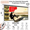 Groove Vizio Pro 200x180 CM Blackout Işık Geçirmez Elektrikli Otomatik Kumandalı Projeksiyon Perdesi + Motorlu
