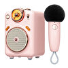 Divoom Fairy-Ok Karaoke Mikrofonlu FM Radyolu Taşınabilir Pembe Bluetooth Hoparlör